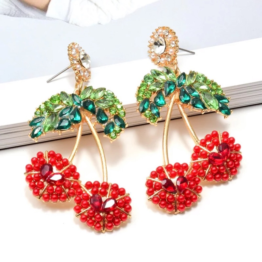 Just In🍒Cherry-Shaped fully studded Earrings